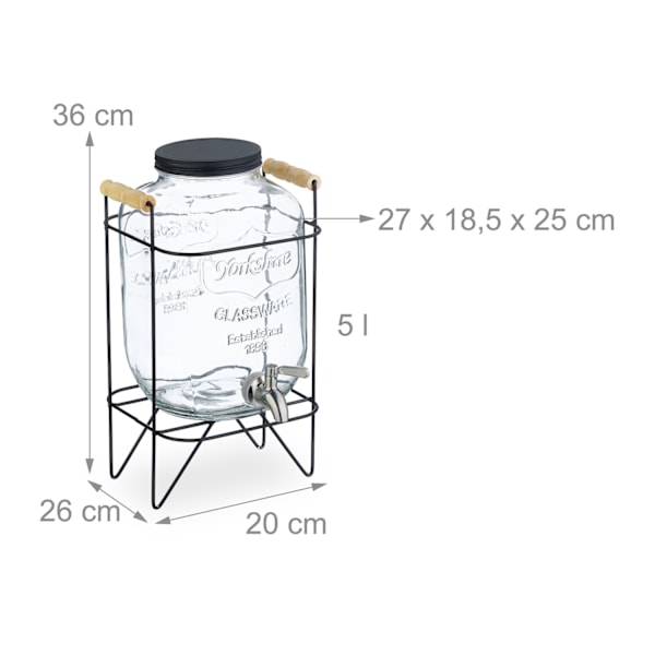 Drikkevareautomat med stativ 5 L