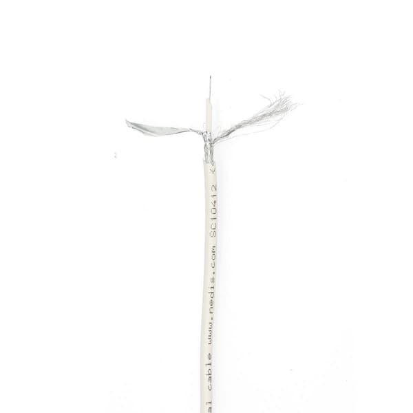 20m dobbeltskærmet koaksialkabel, PVC, hvid