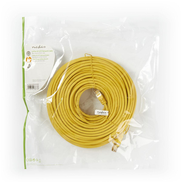 CAT5e verkkokaapeli | SF/UTP | RJ45 uros | RJ45 uros | 20.0 m | Pyöreä | PVC | Keltainen | Muovipussi