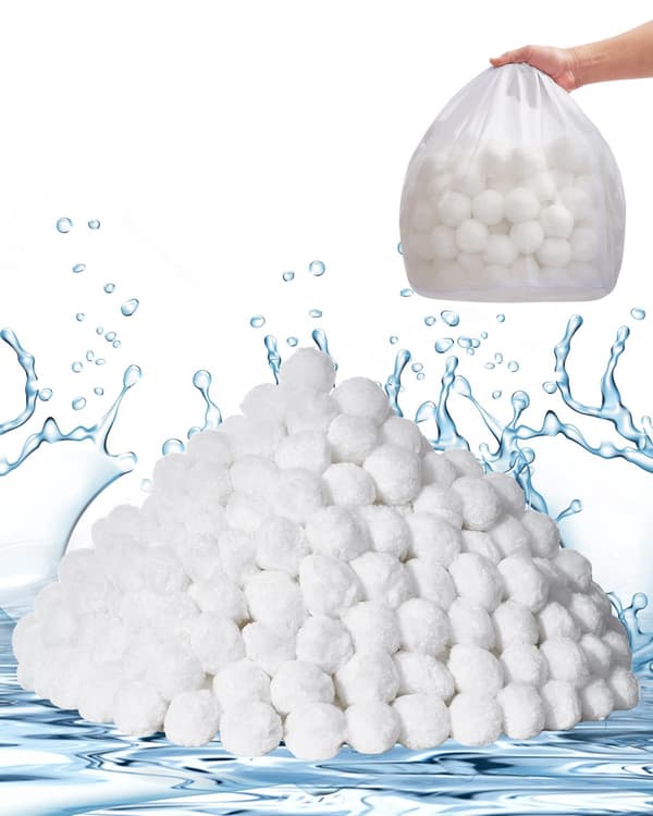 Poolfilterbolde, 2 kg genanvendelig polyester med vaskepose