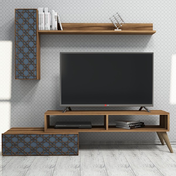 TV Unit Planet - Valnød, Kalcedon