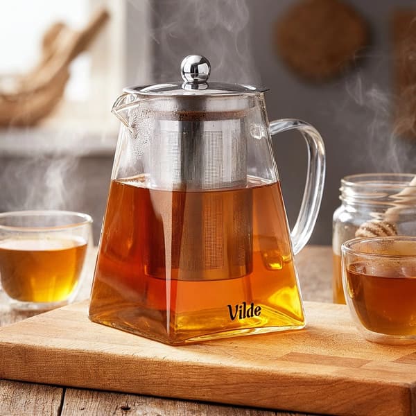 Glaskande med teinfuser, varmebestandig, 730 ml