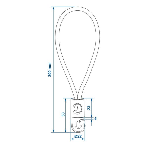 Elastisk ögla med plastkrok - set med 10 delar