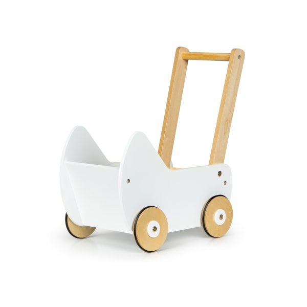 Docka barnvagn rullator i trä ECOTOYS