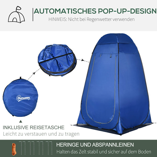 Pop-Up Telt Brusetelt, Toilettelt Til Camping, Mobilt Udendørs Toilet Med Bæretaske, 126X124X189Cm
