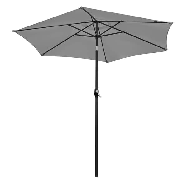 Sammenfoldelig havebalkonparasol, justerbar, 210 cm, grå