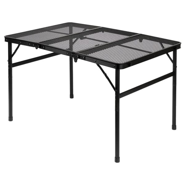 Sammenklappeligt campingbord i aluminium, sort, justerbar højde