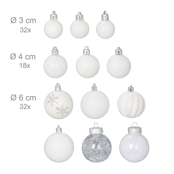 Julgransprydnader Set, 101 plastkulor
