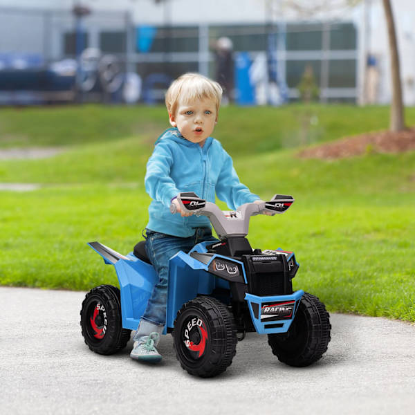Elektrisk Børne-Quad, Mini-El-Quad Med Frem- Og Bakfunktioner, 6 V Elbil Til Børn 1,5-3 År, 2,5 Km/T, Blå