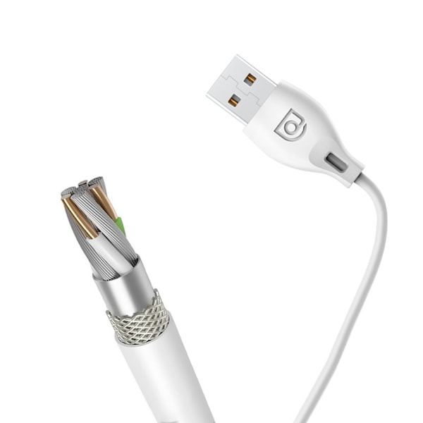 USB-kabel - USB-C 2.1A 1m hvid