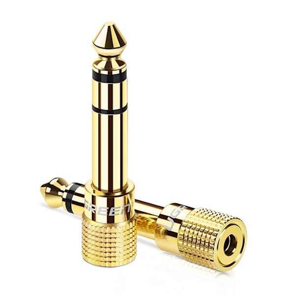 Adapteriadapteri 3,5 mm:n miniliittimestä 6,3 mm:n liittimeen, kultaa