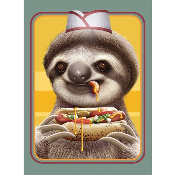 Sloth Selling Hotdogs - 70x100 cm