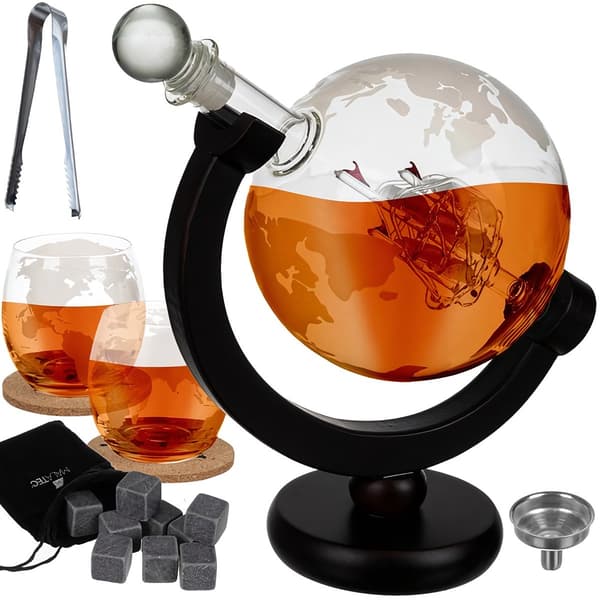 Karaffel - globus - Malatec 22553 whiskysæt