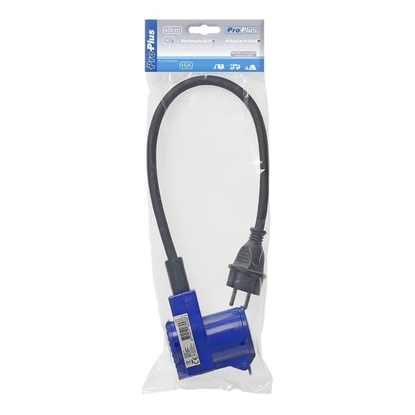 Adapterkabel 40cm fra Schuko stik til CEE vinklet stik + Schuko stik