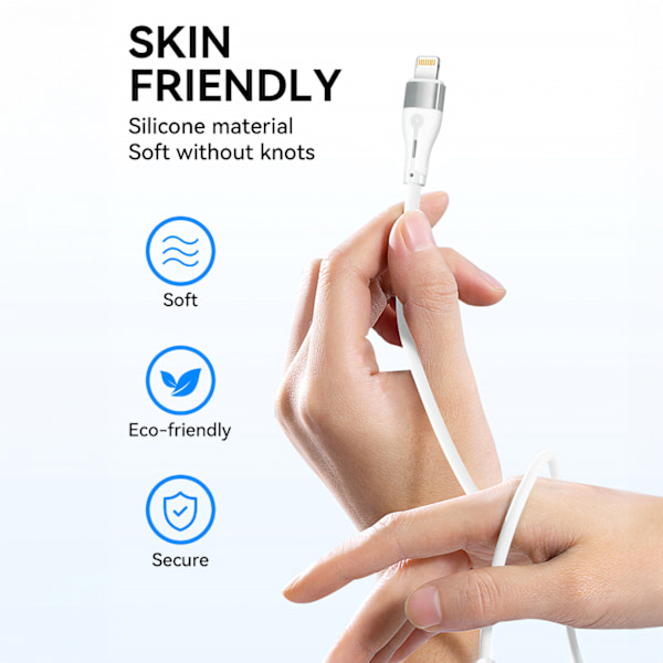 Kabel til iPhone USB-C - Lightning PD 27W 2m hvid