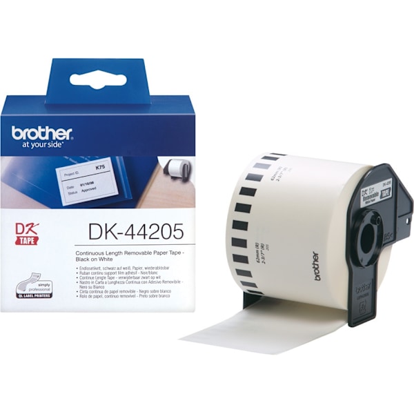 Brother DK-44205 - rulletikett, 62 mm, svart/vit