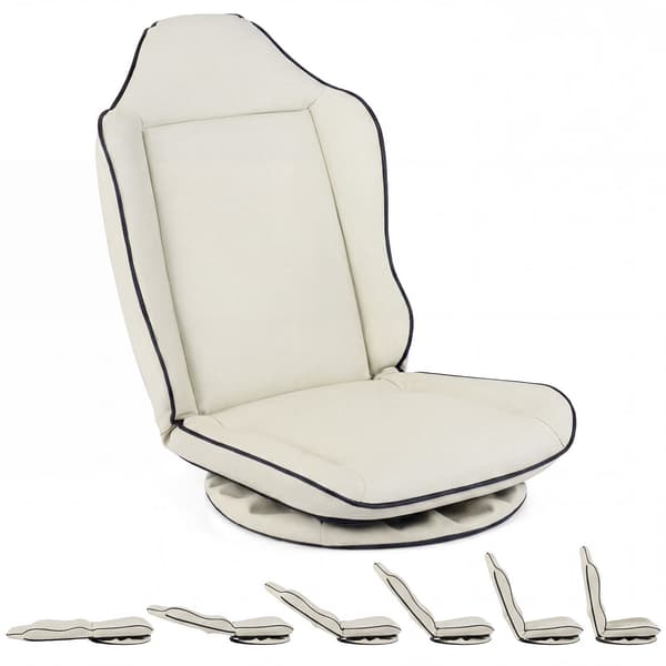360 graders snurrande gamingstol, justerbart ryggstöd, beige