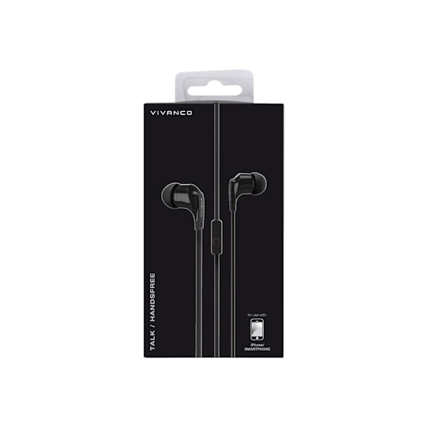 Vivanco TALK - Hovedtelefoner med mikrofon - in-ear - kablet - 3,5 mm stik - sort