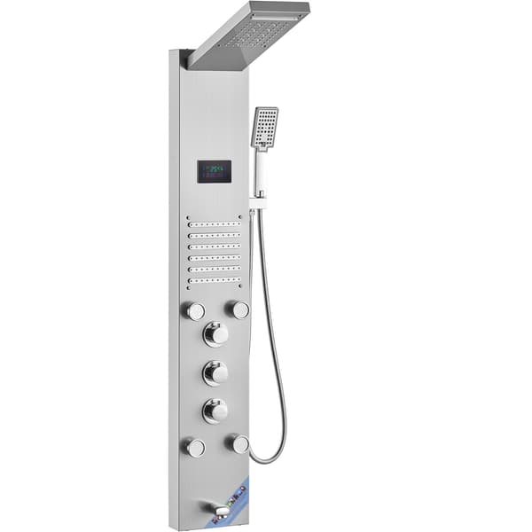 Duschpanelsystem, 6 lägen, LED-display, rostfritt stål