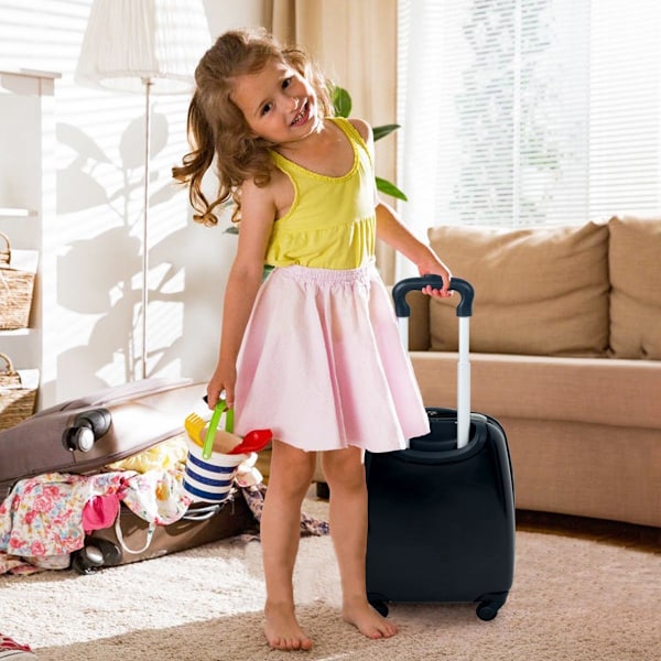 2-piece children's luggage monsterbillede rejsekuffert børnekuffert + rygsæk sort