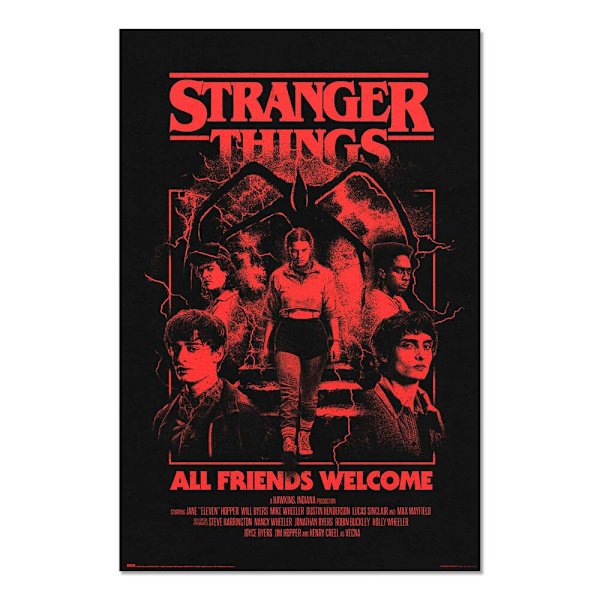 Stranger Things Alla vänner välkomna-affisch
