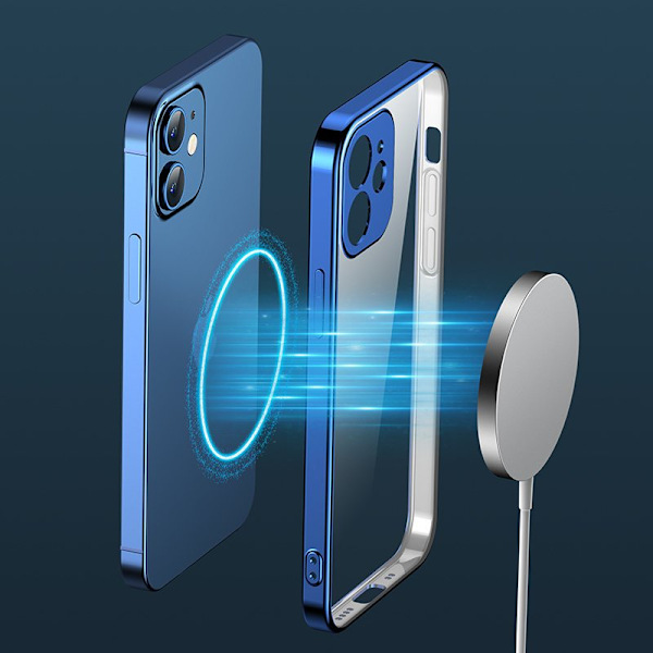 Ultratyndt gennemsigtigt etui med metallisk ramme til iPhone 12 mini sort