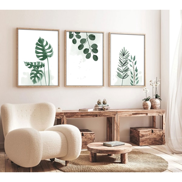 Dekorativ inramad MDF-målning (3 delar) Huhu193 - 30 x 40