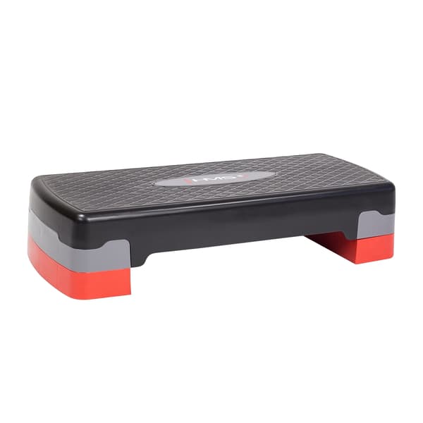 Aerobic Step Platform, musta/punainen, säädettävä korkeus