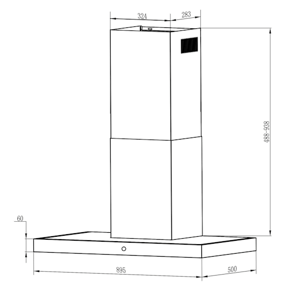 Tyylikäs liesituuletin 90 cm Musta Berdsen BT-218