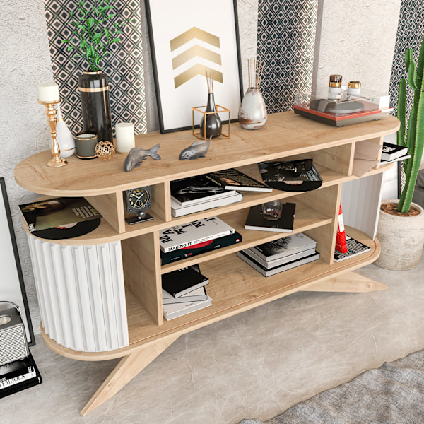 Sideboard Stor - Ek, Vit