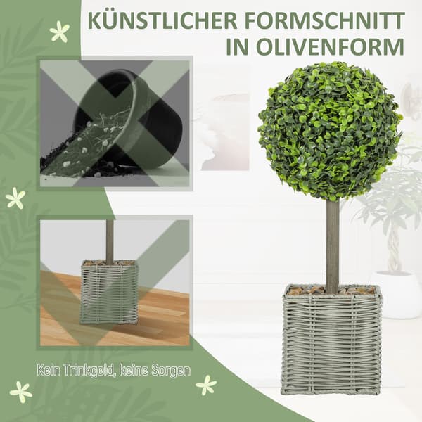 Kunstige planter Sæt med 2, UV-resistente, indendørs/udendørs