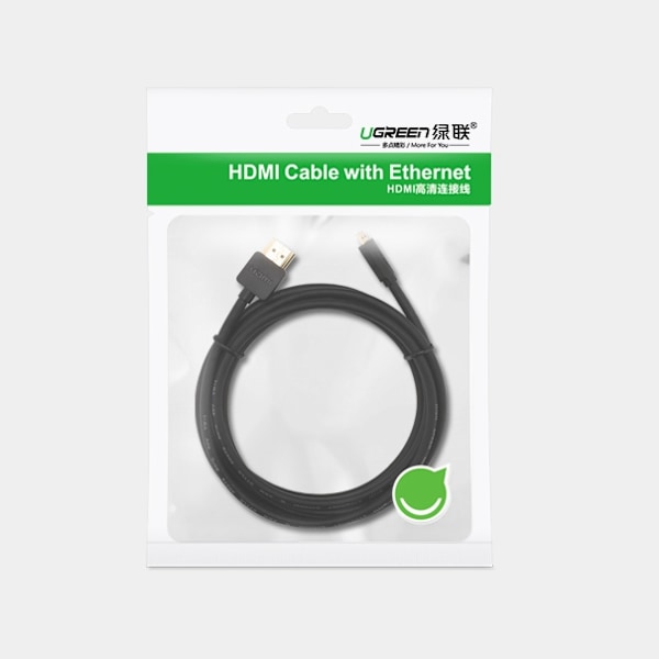 Audio Video kabel microHDMI - HDMI 2.0 1m sort