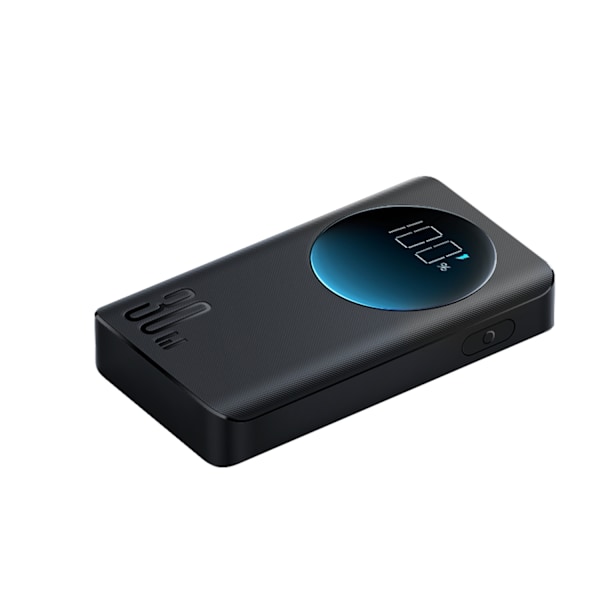 2in1 Powerbank 10000mAh 30W LED USB-taskulamppu USB-C musta