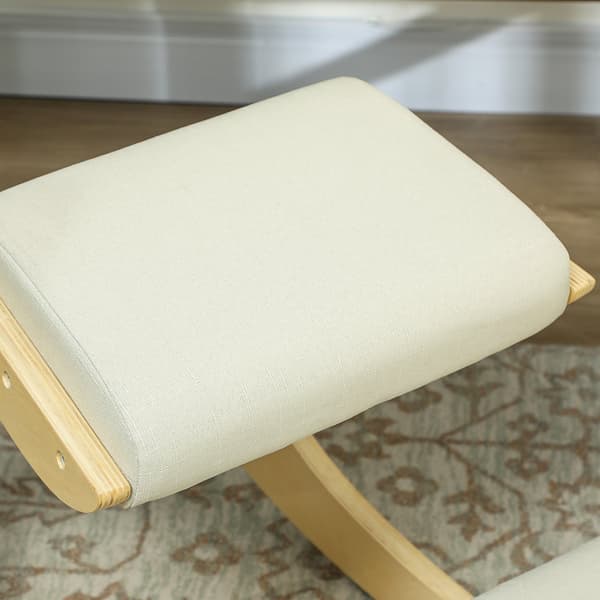 Ergonomisk knästol för hållning, gungdesign, kräm