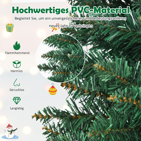240cm julgran Högkvalitativ PVC nålar konstgjorda penna formad julgran grön