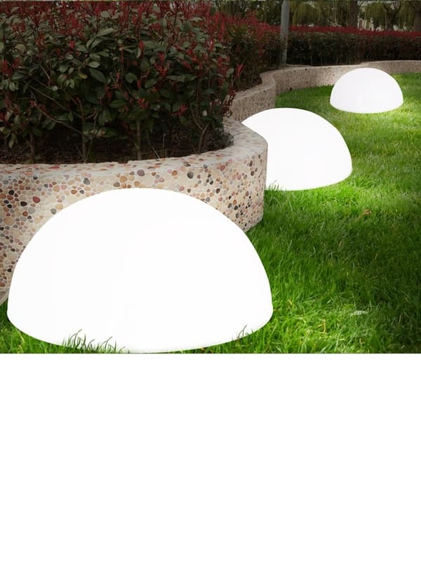 LED solcellekuglelys, 3-pak, halvrund, skumringssensor