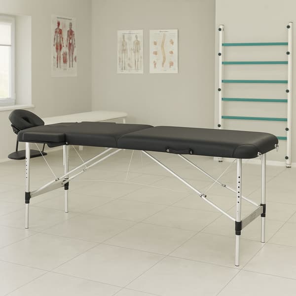Aluminium 2-delt foldbart massagebord med taske