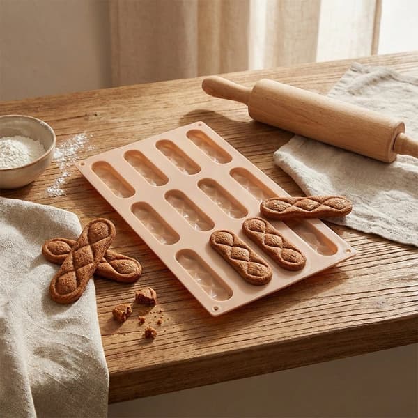 Silikoneform til småkager og praline, beige, 29,5x17x1,5 cm