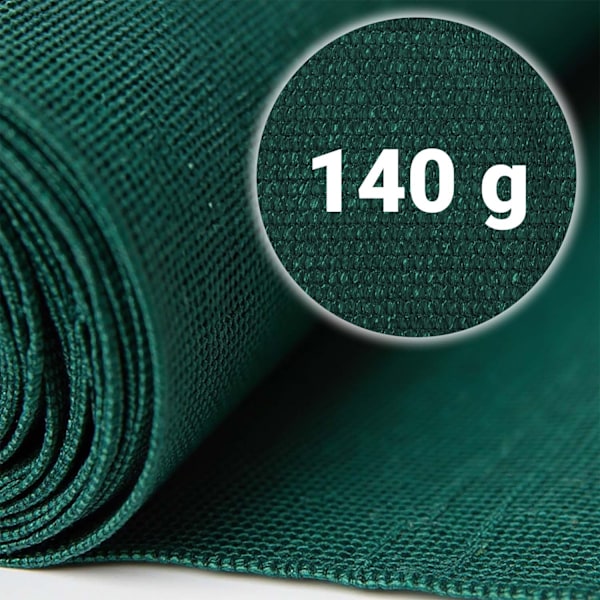 Varjostinverkko 1,5x50m 140g/m2 + 50 puristinta vihreää