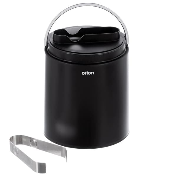 Isspand i rustfrit stål med låg og tang, 1,9 l, sort