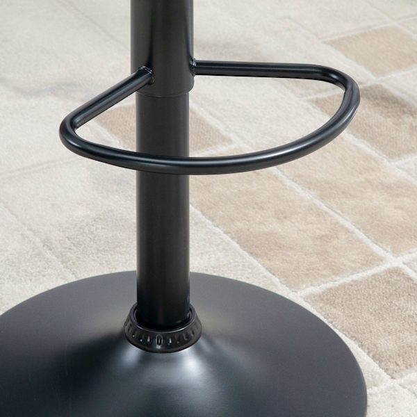 Barpall köksset om 2 med ryggstöd och fotstöd, höj- och sänkbar, halkfri, upp till 120 kg, 47cm x 51,5 cm x 89-109 cm, grå