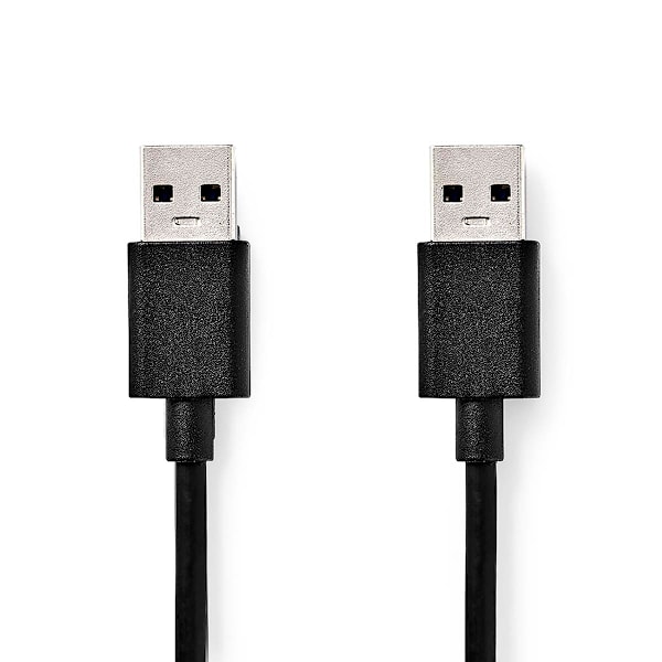 USB-kaapeli | USB 3.2 Gen 1 | USB-A-uros | USB-A-uros | 5 Gbps | Nikkelipinnoitettu | 1,00 m | Pyöreä | PVC | Musta | Label