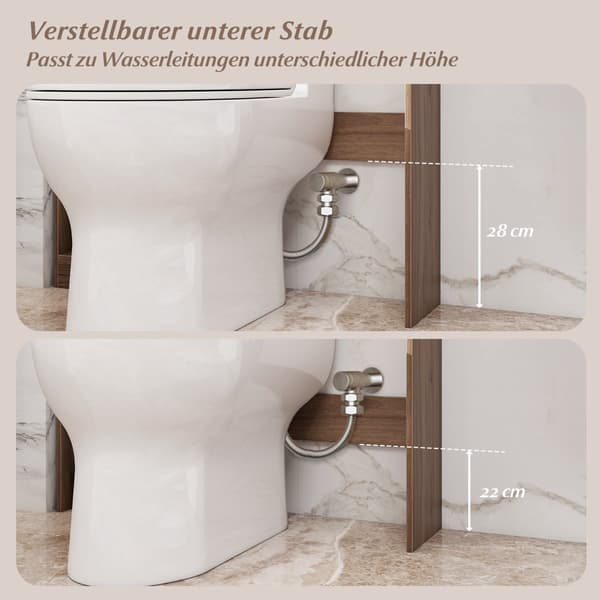 Toiletskab med LED-lys og justerbare hylder