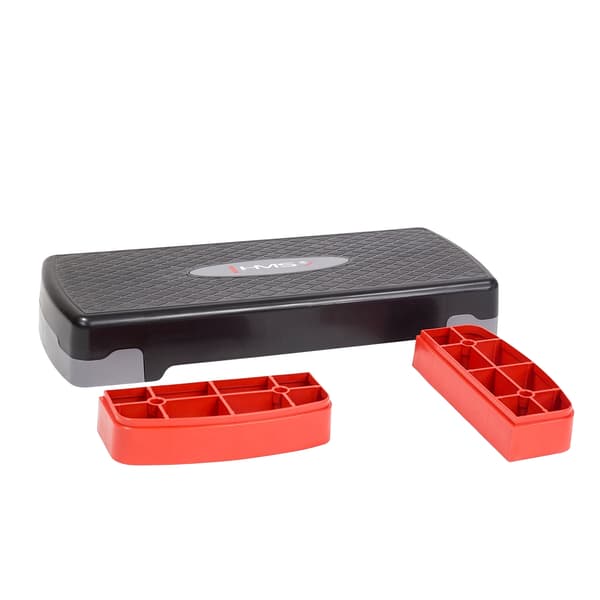 Aerobic Step Platform, musta/punainen, säädettävä korkeus