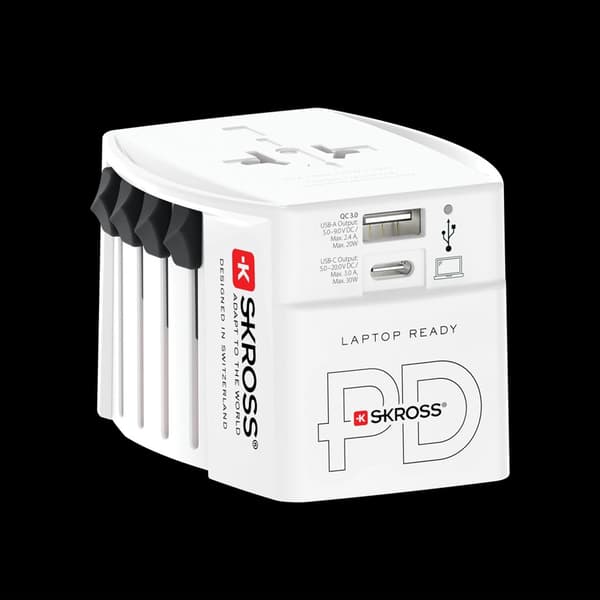 Skross Universal Rejseadapter Med USB-A/USB-C 30W Pd