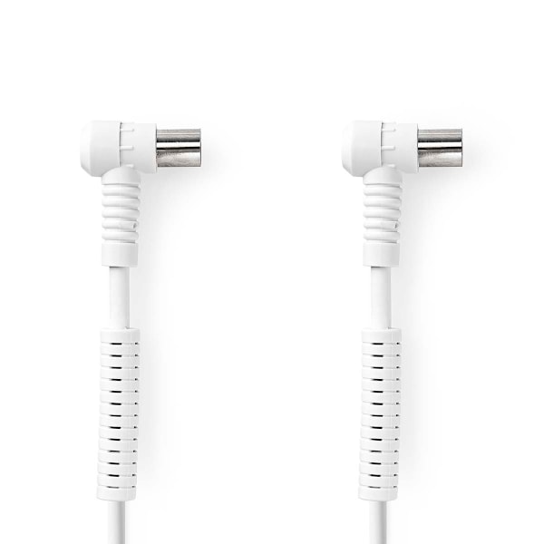 Koaxialkabel | IEC (Koax) Hane | IEC (Koax) Hona | Nickelplaterad | 120 dB | 75 Ohm | Fyra skydd | 5.00 m | Rund | PVC | Vit | Låda