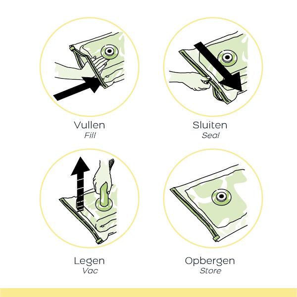 Space Buddy - Vacuum Opbevaringsposer - 4 stk sæt