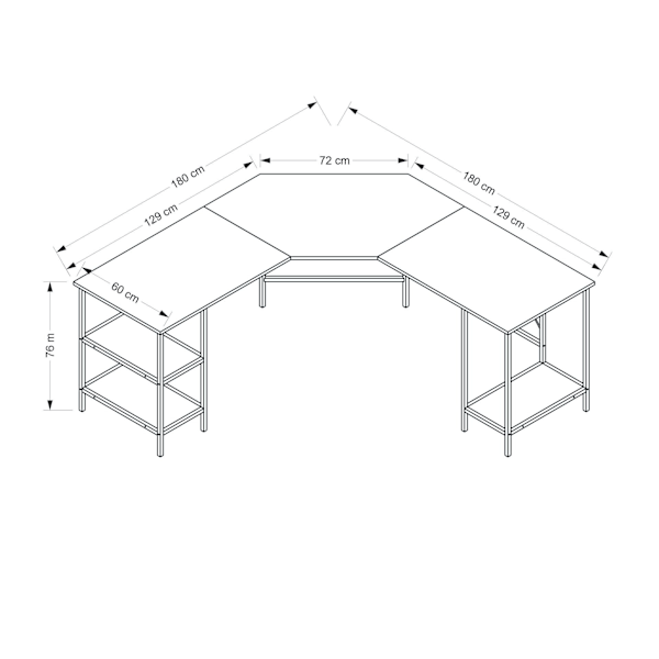 Study Desk Power L - 8538 - Dore