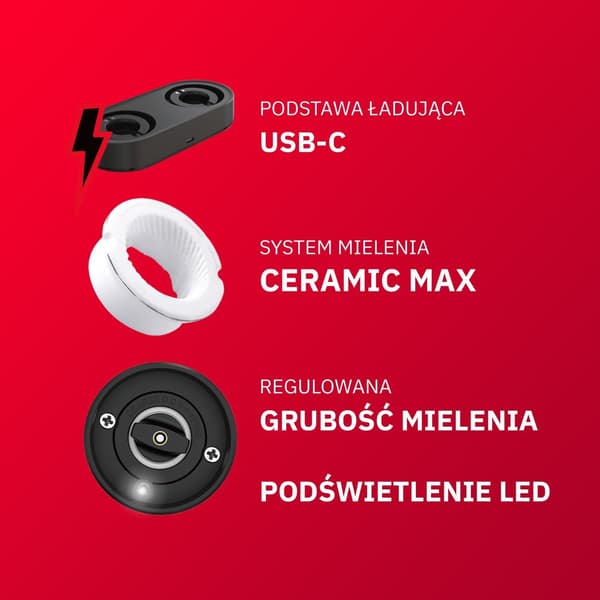 Elektrisk salt- och pepparkvarn, USB-laddningsbar, 2-pack