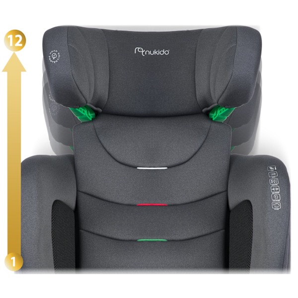 Nukido Louis Soft turvaistuin harmaa15-36 kg ISOFIX